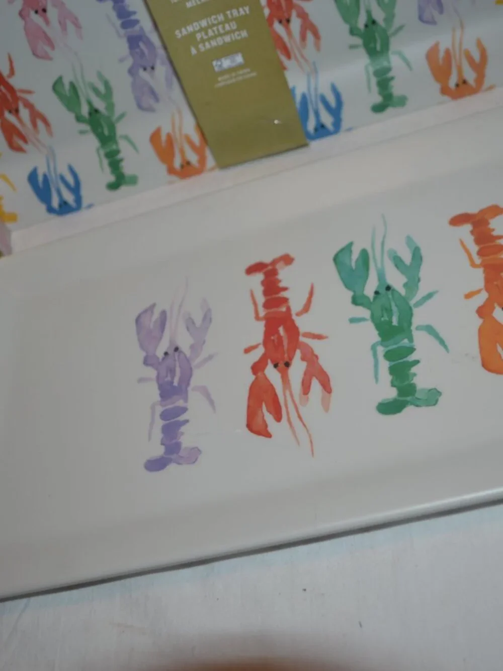 Tommy Bahama Serving Set Trays and Napkins New with Tags Lobster or Crawfish